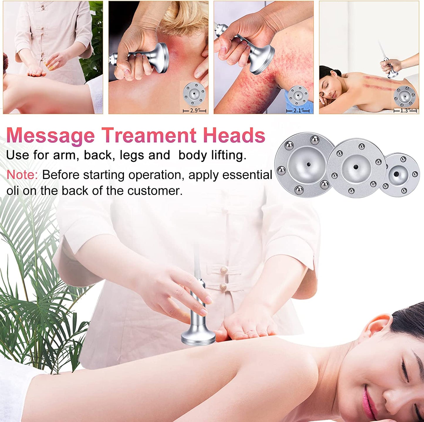 Rolelady - Touch Screen Vacuum Cupping Therapy Machine, Cups for Use in Cupping Therapy,Multiple Functional Vacuum Cupping Scraping Therapy Massage Apparatus with 24 Vacuum Cups and 3 Pumps