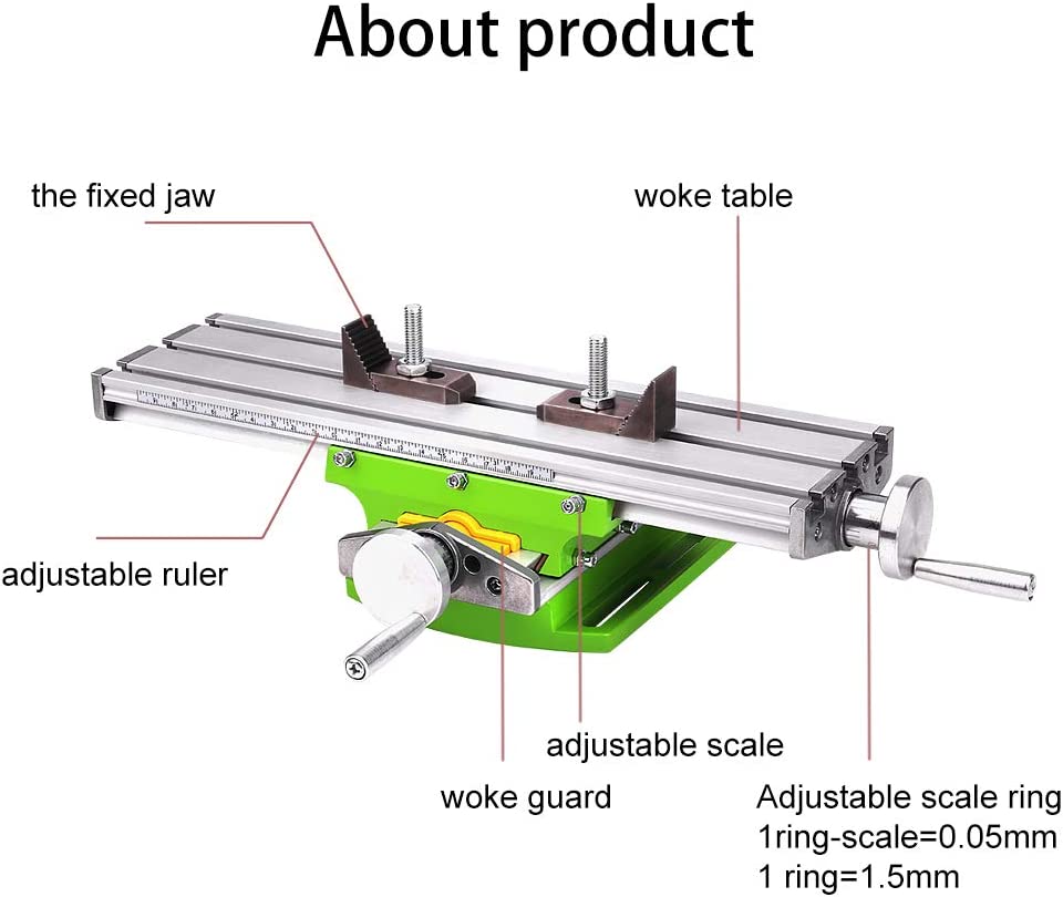 TwoWin Milling Machine Working Cross Table Mill Machine Compound Drilling Slide Table For Bench Drill Adjustme X-Y