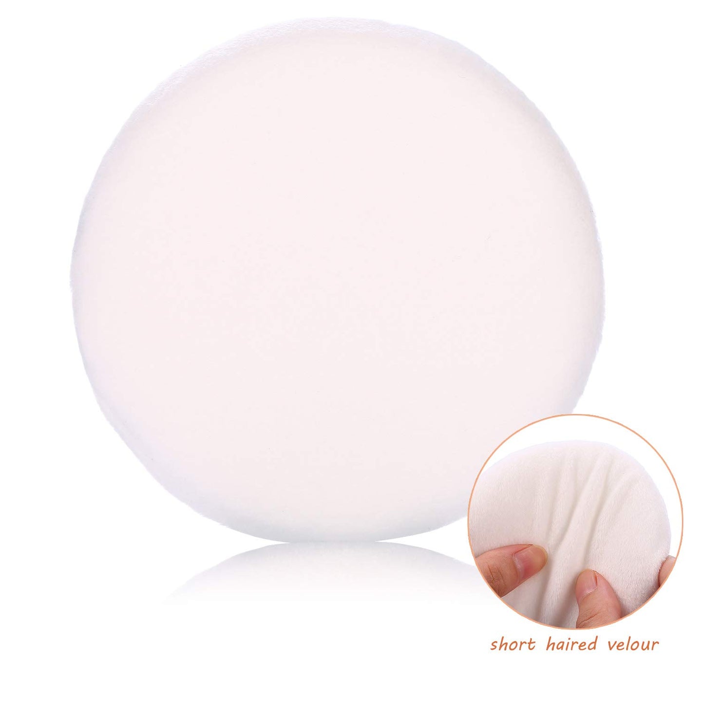 MYSWEETY Powder Puff, 4.13 Inch Powder Puff for Body Powder, Ultra Soft Velour Body Puff with Ribbon, 2pcs, White, Round