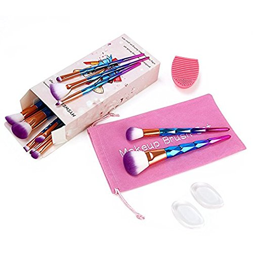 MYSWEETY 16PCS Makeup Brushes Set Makeup Foundation Eyebrow Eyeliner Cosmetic Brushes + 2pcs Silicone Makeup Sponge + 1pc Makeup Wash Egg + 1pc Makeup Brush Bag