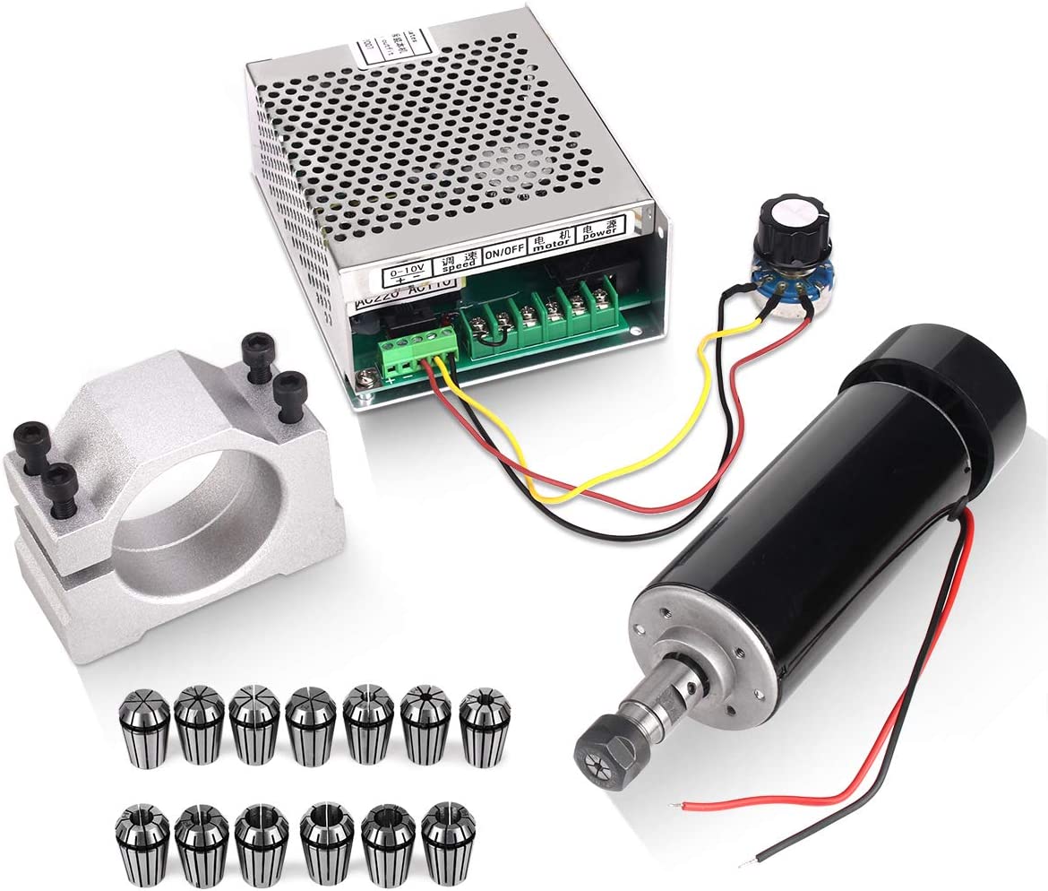 TwoWin CNC Spindle CNC Motor 110V 1.5KW Air Cooled Spindle Motor 65mm 4 Bearings 24000RPM 400HZ for CNC Router Machine