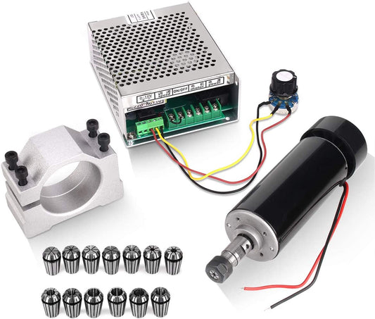 TwoWin CNC Spindle CNC Motor 110V 1.5KW Air Cooled Spindle Motor 65mm 4 Bearings 24000RPM 400HZ for CNC Router Machine