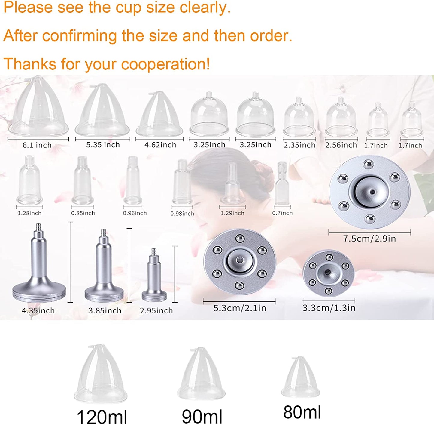 Rolelady - Touch Screen Vacuum Cupping Therapy Machine, Cups for Use in Cupping Therapy，Multiple Functional Vacuum Cupping Scraping Therapy Massage Apparatus with 24 Vacuum Cups and 3 Pumps