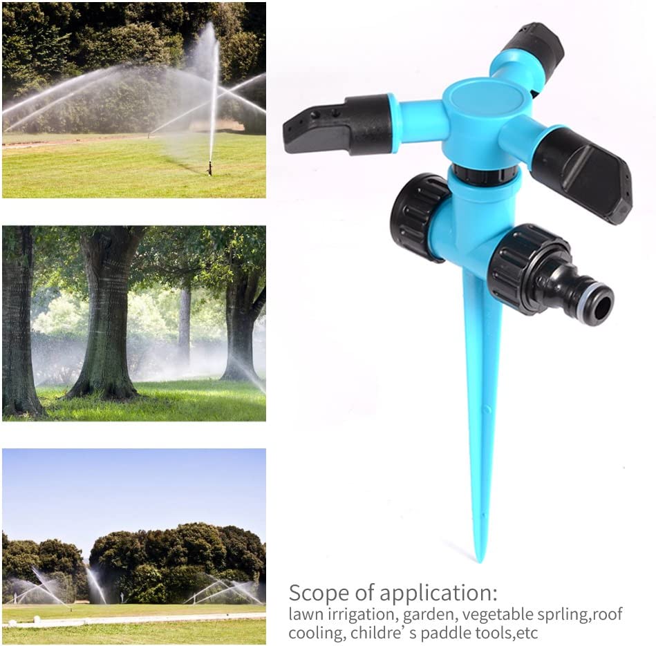 MYSWEETY Garden Sprinkler 360 Degree Rotating Lawn Sprinkler Large Area Coverage - Adjustable, Weighted Gardening Watering System