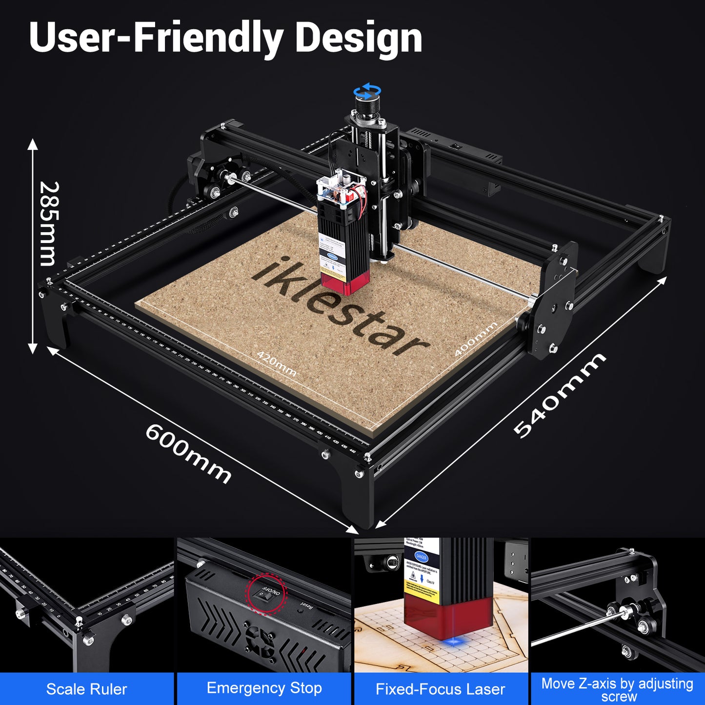 iklestar™ 4240 CNC Laser Engraver Machine