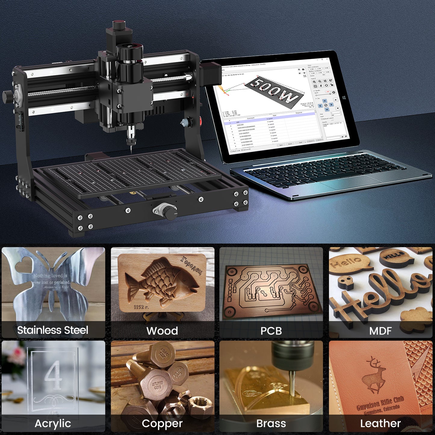 TwoWin Engravine Machine, 3020 PLUS CNC Wood Router 3 Axis Desktop CNC Machine for Metal Wood Acrylic MDF, Working Area 300*200*73 mm