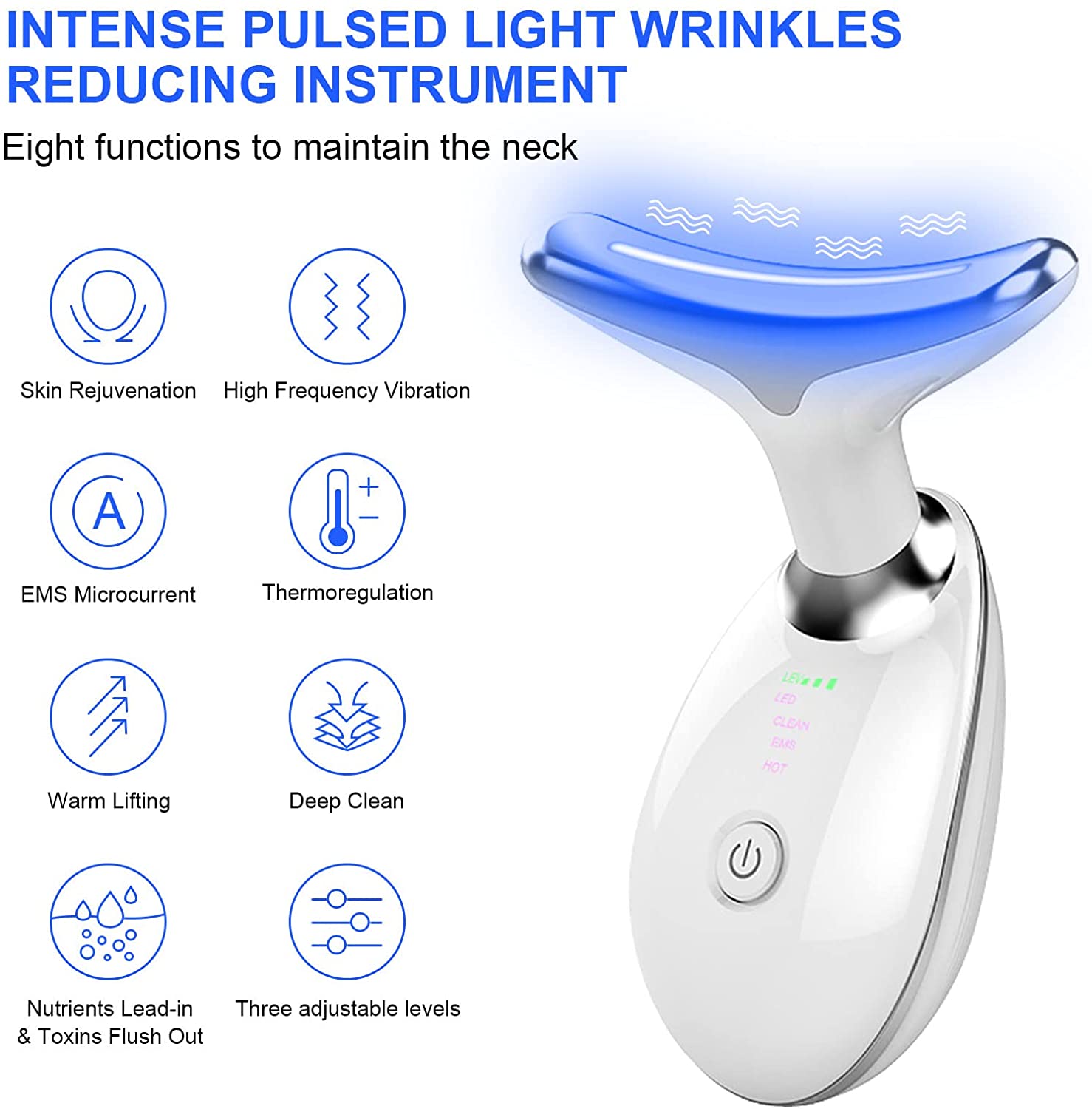 Cutebella - Face Neck Anti Wrinkles Massager Anti-Aging Facial Eye Beauty Device for Women