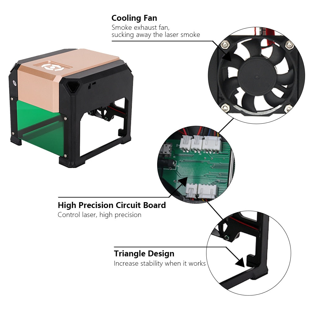 iklestar™ 3000mw Mini CNC K5 Laser Engraver